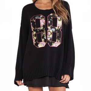 {Wildfox Couture x Revolve} "88 Chunky Sweater in Clean Black" Oversized Loose
